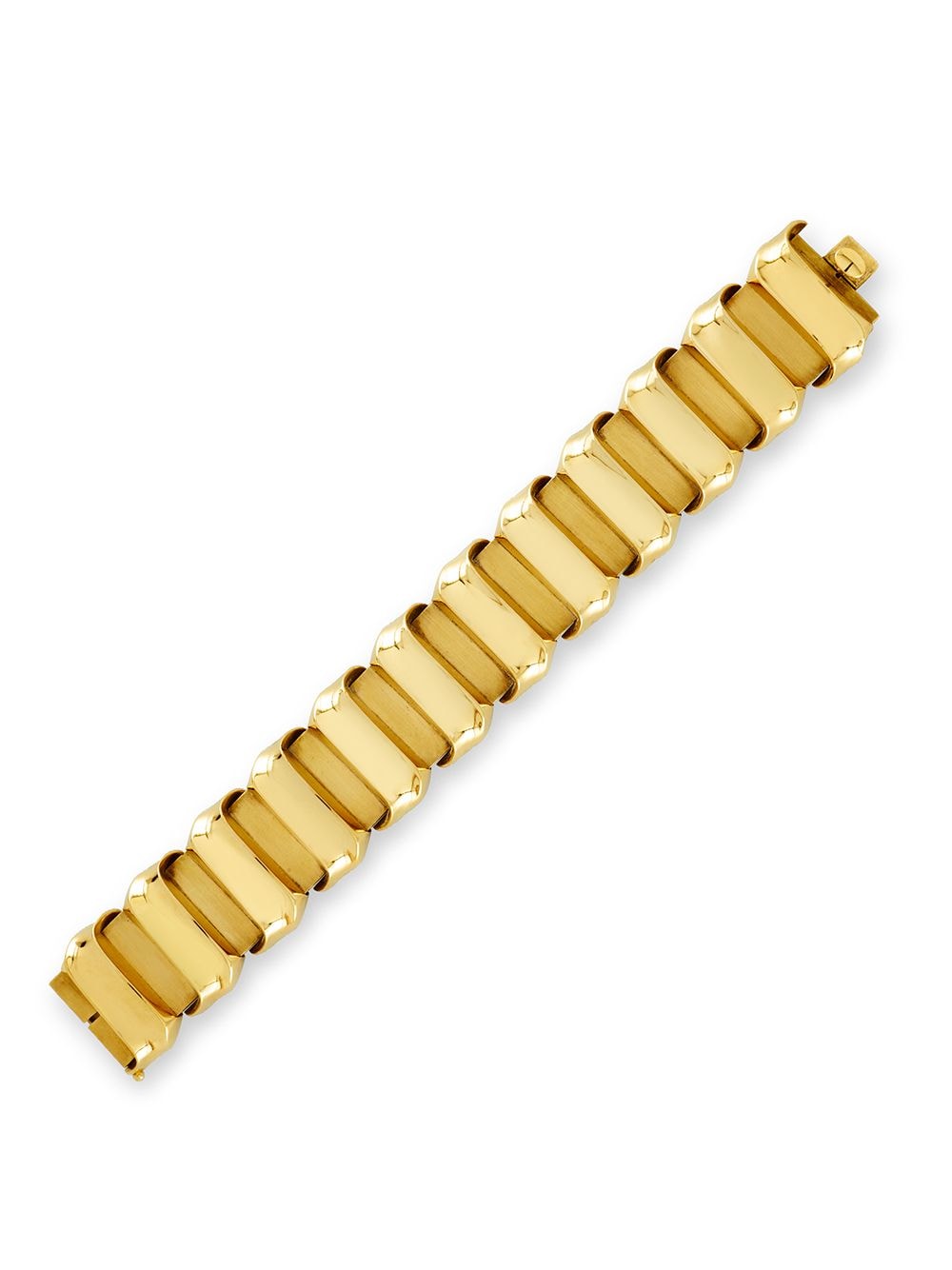 Pre-owned Pragnell Vintage 1941-1960 18kt Rose Gold Retro Scroll Bracelet In 粉色
