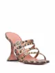 Image 2 of Amina Muaddi Robyn leopard-print crystal-buckle sandals