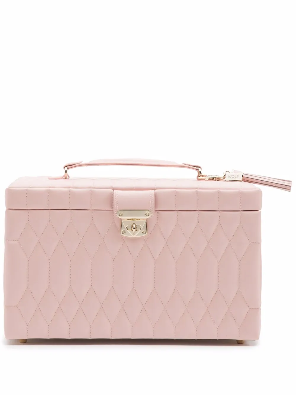 

WOLF large Caroline quilted jewellery box - Pink