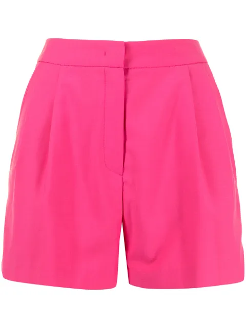 pushBUTTON pleat-detail shorts