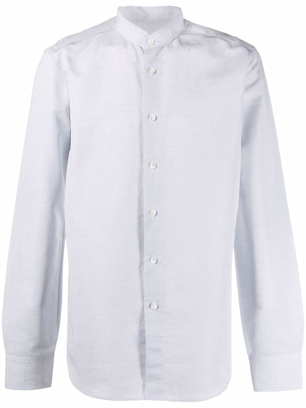Shop Dell'oglio Long-sleeve Collarless Shirt In Grey