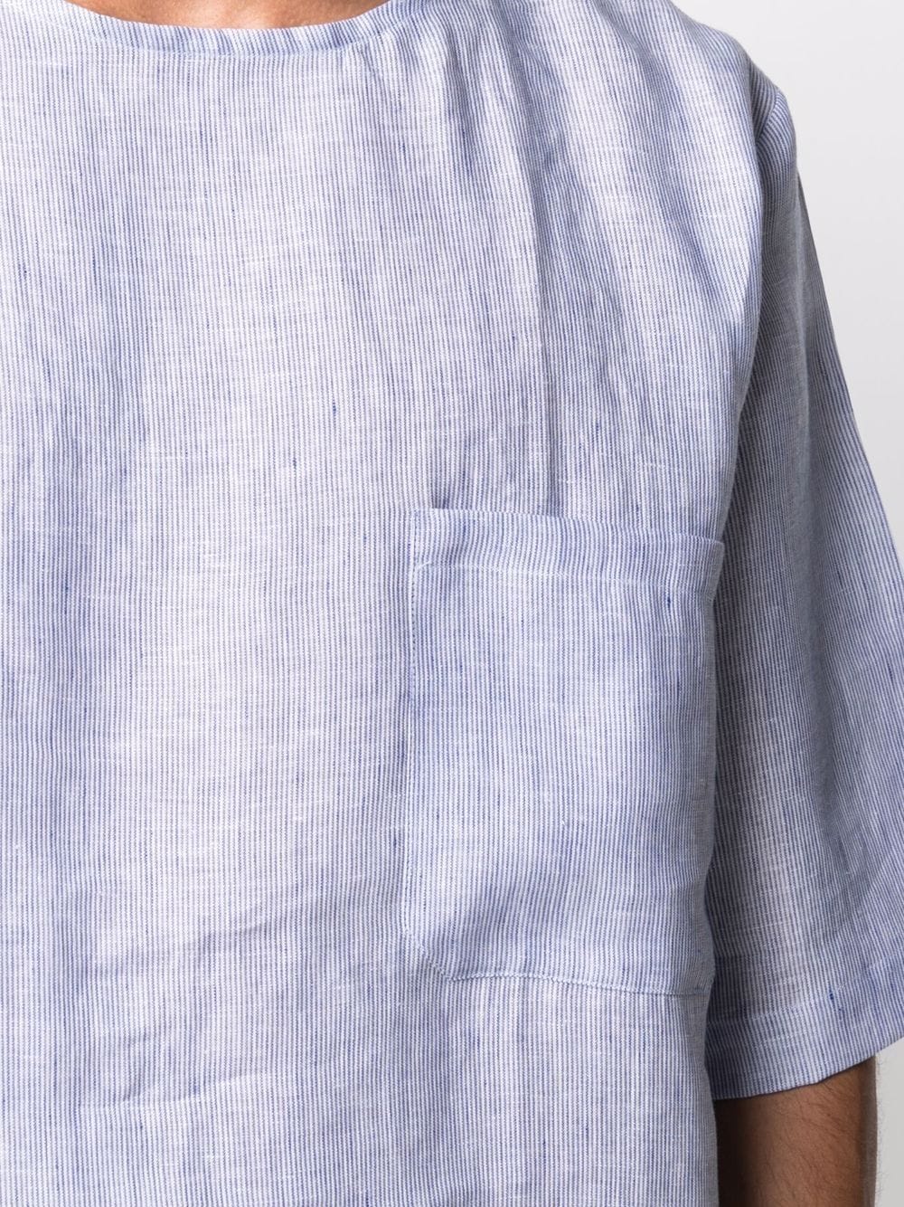 Shop Dell'oglio Short-sleeve Linen T-shirt In Blau