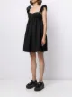 pushBUTTON checked ruffle-sleeve dress