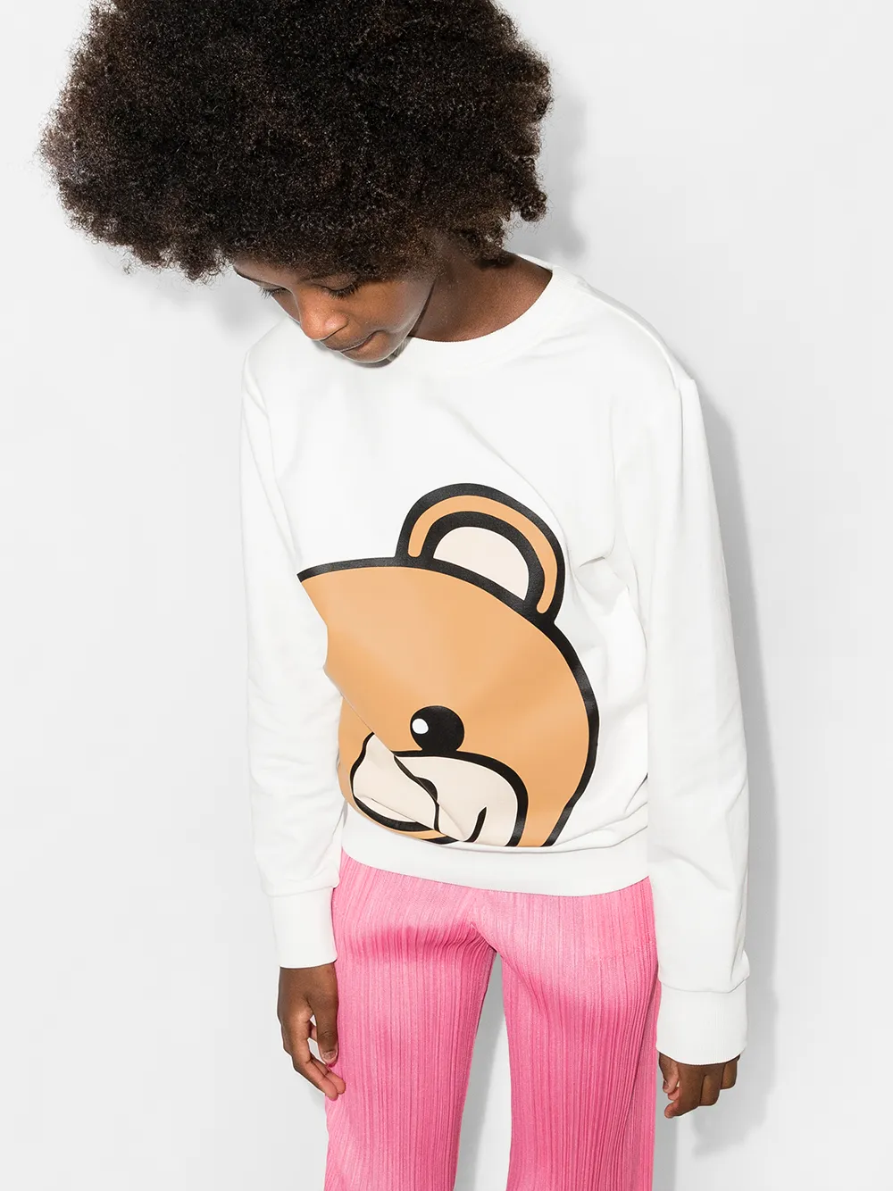 фото Moschino kids толстовка teddy с круглым вырезом