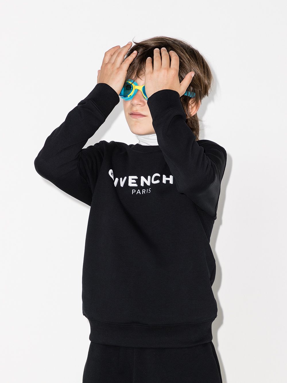 фото Givenchy kids толстовка с круглым вырезом и логотипом