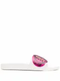 Versace Graphic logo-print slides - White