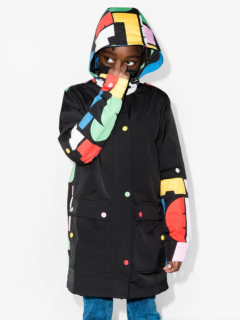 фото Stella mccartney kids пальто с капюшоном и логотипом