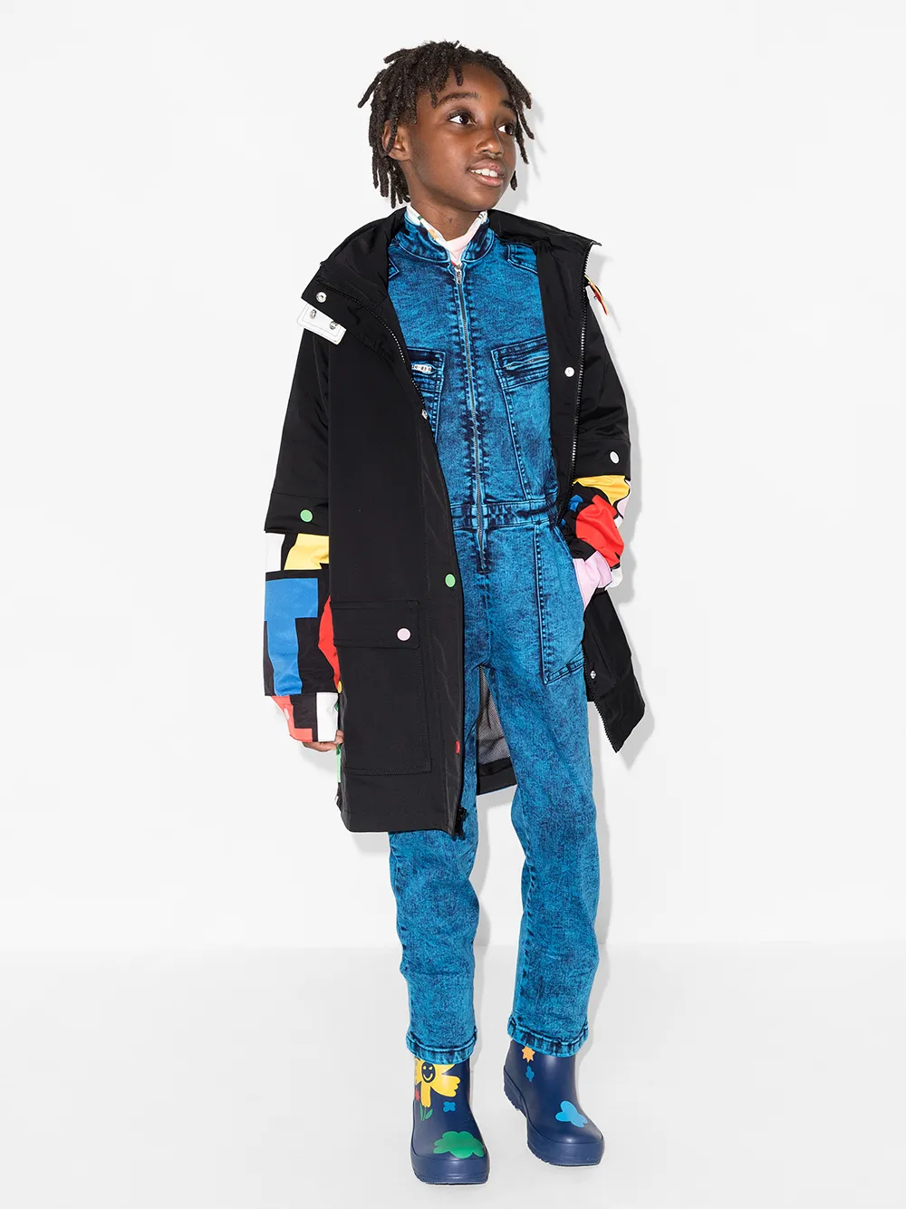 фото Stella mccartney kids пальто с капюшоном и логотипом