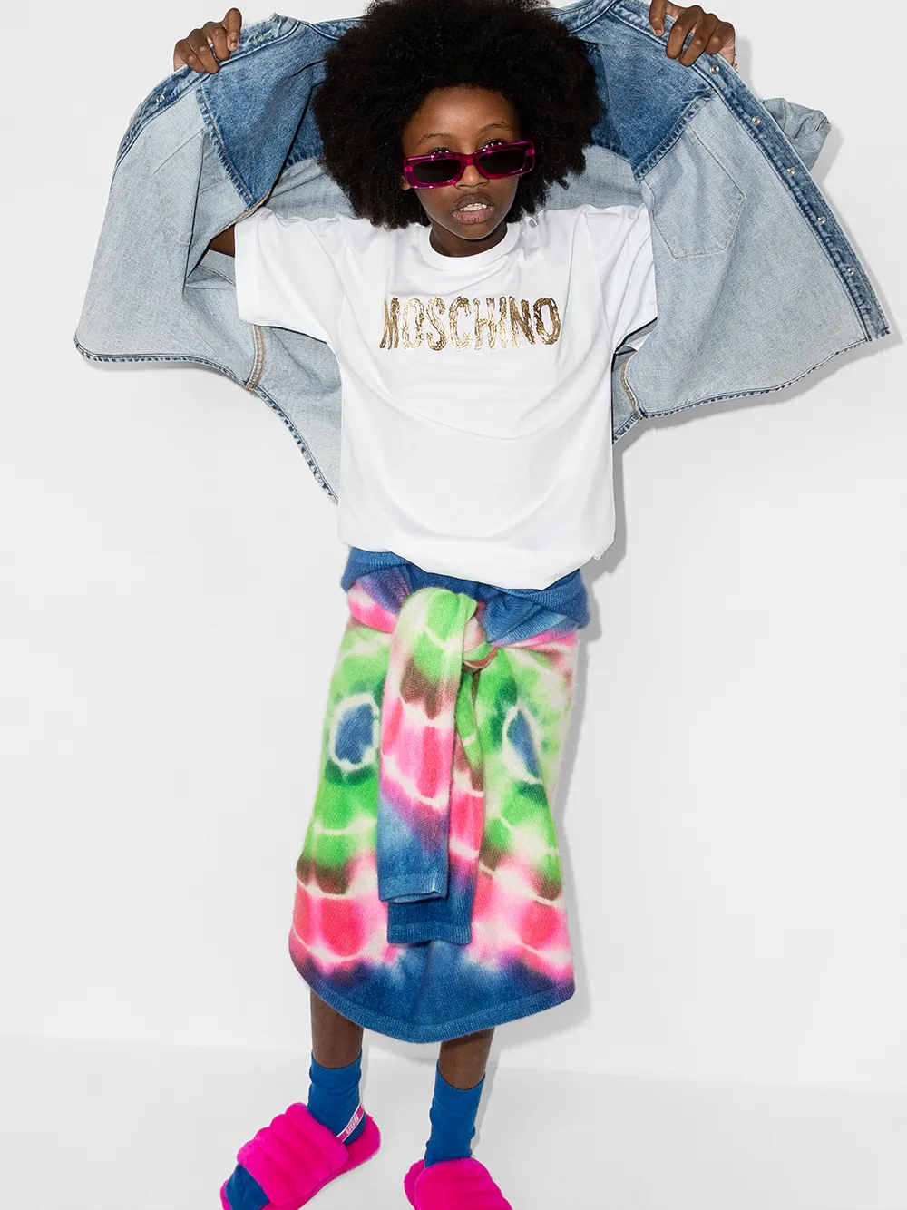 фото Moschino kids футболка с логотипом