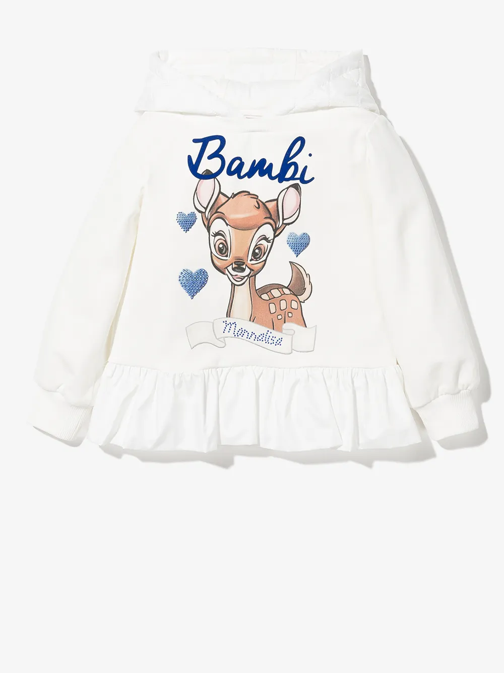Monnalisa Hoodie met ruches - Wit