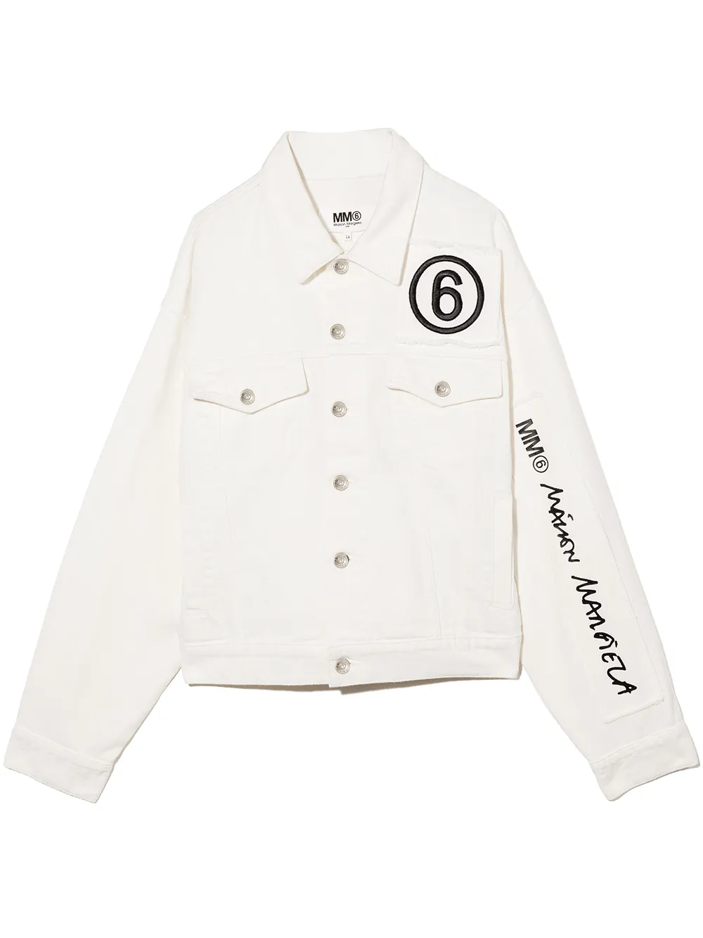 фото Mm6 maison margiela kids джинсовая куртка с логотипом