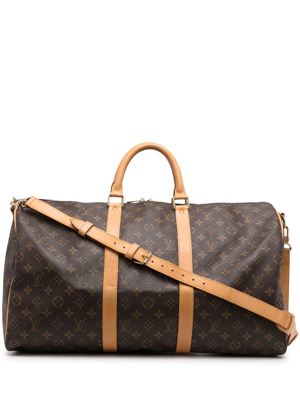 Pre-owned Louis Vuitton  Keepall Bandouliere 50 Travel Bag In Red