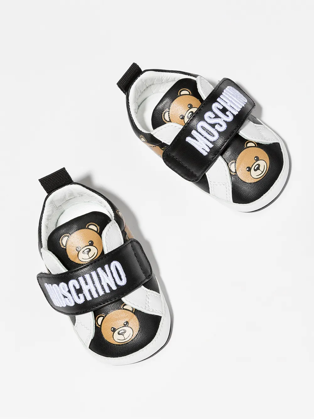 Moschino Kids Sneakers met klittenband - Zwart