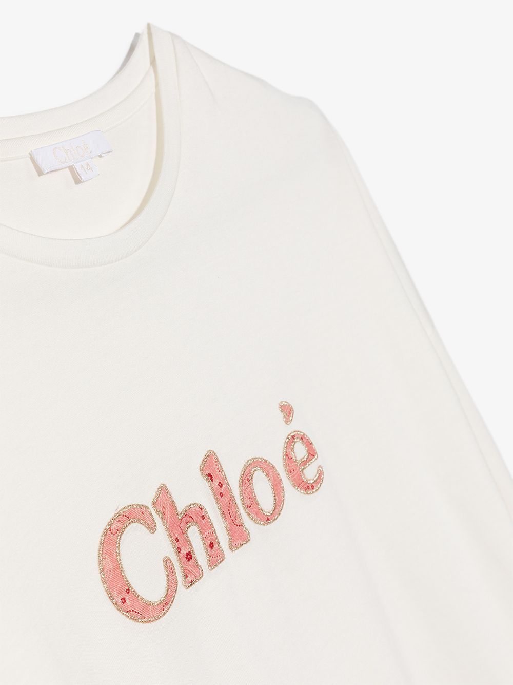 фото Chloé kids футболка с вышитым логотипом