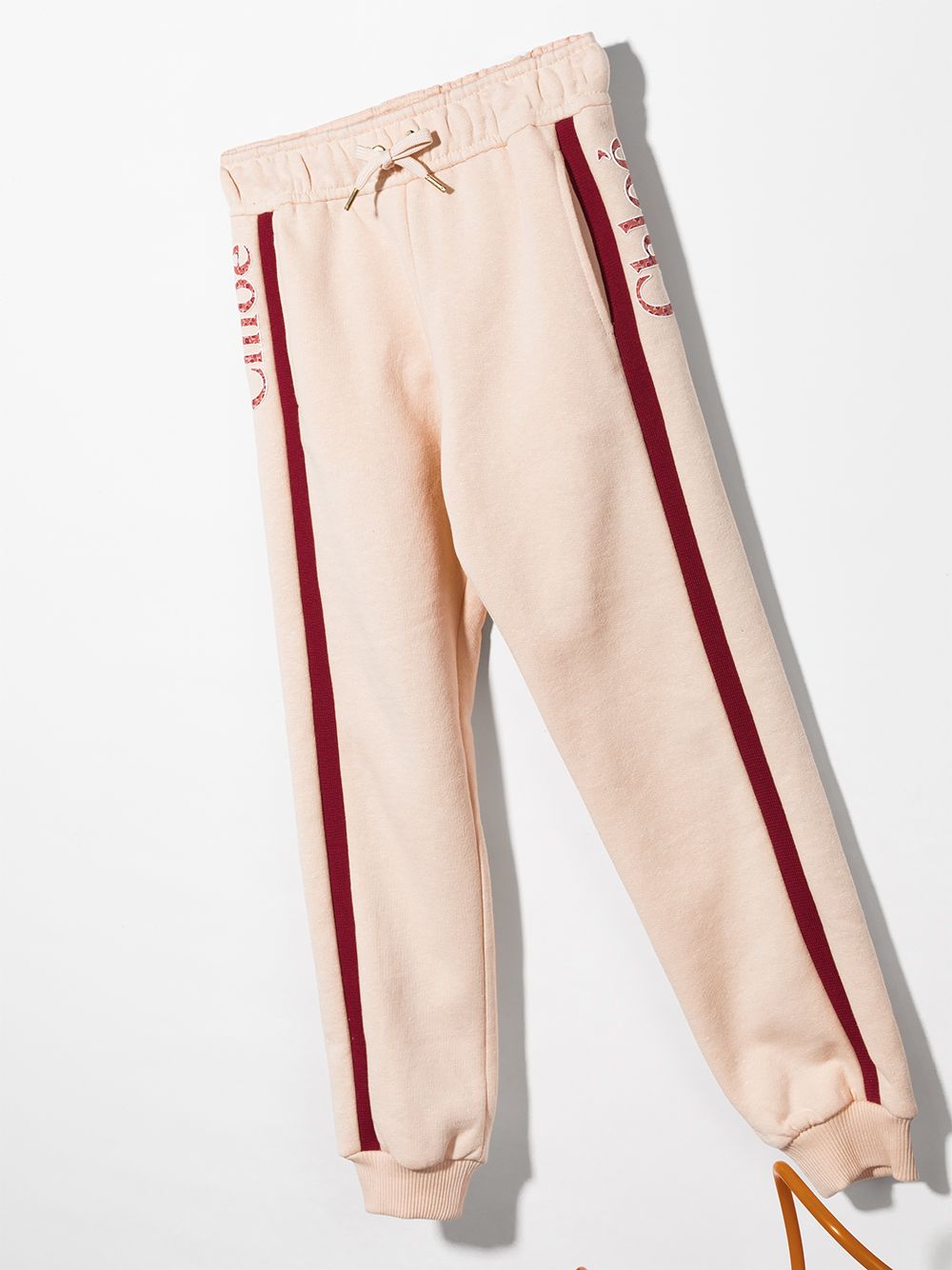 фото Chloé kids logo-print striped track pants