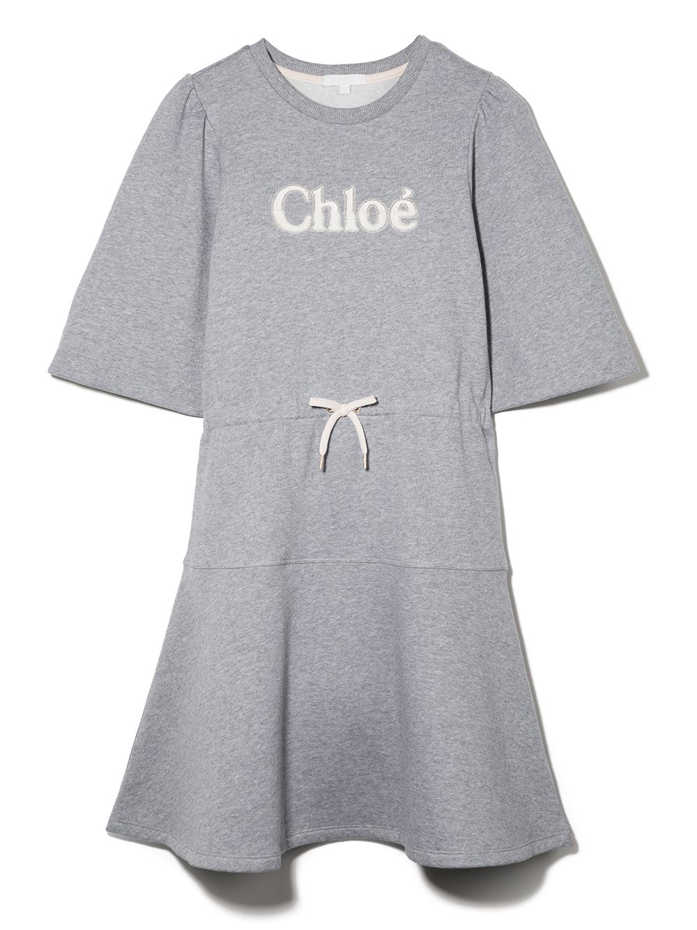 фото Chloé kids расклешенное платье-футболка с логотипом