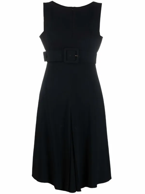 belted sleeveless dress