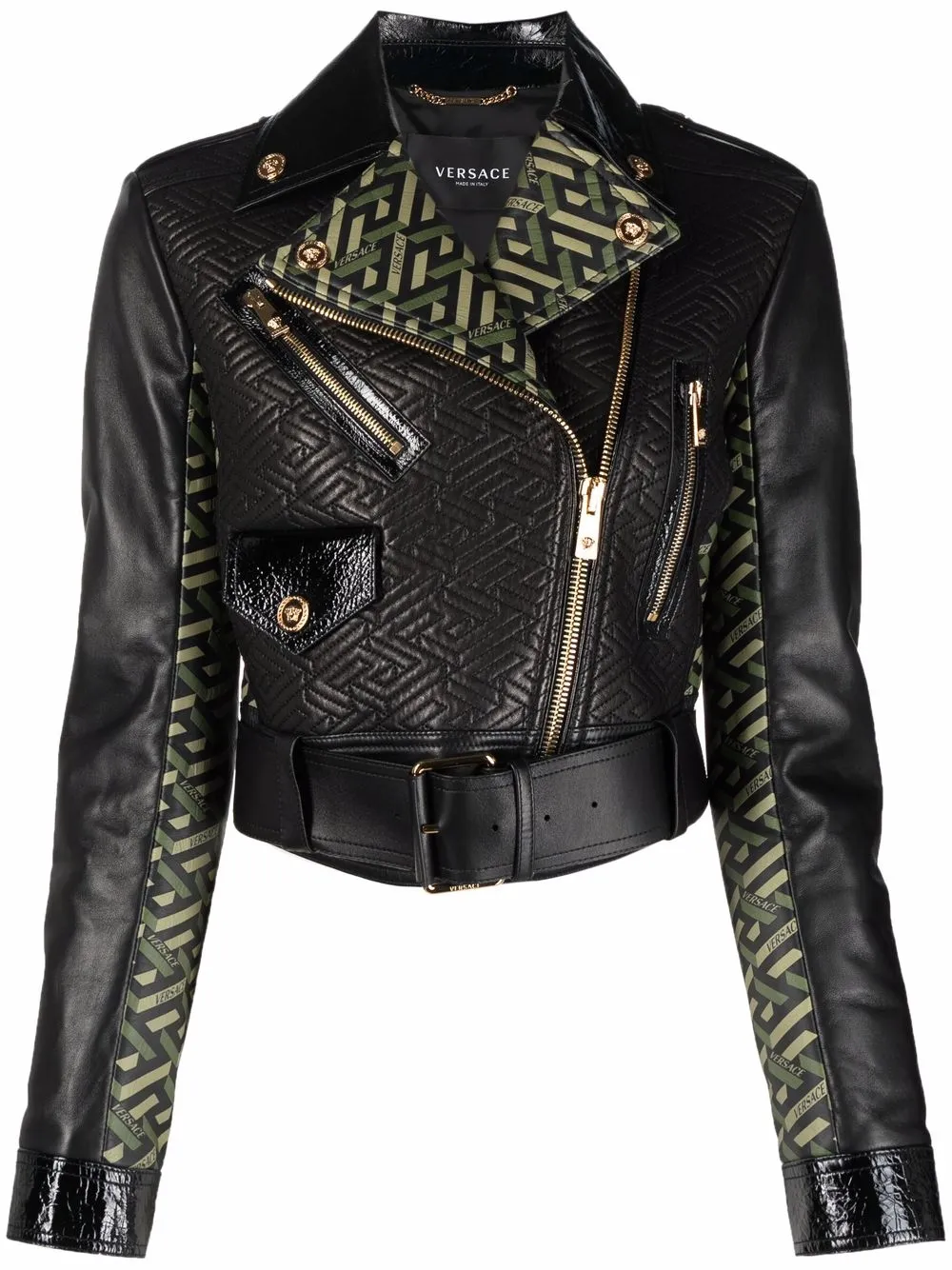 

Versace chamarra biker La Greca - Negro