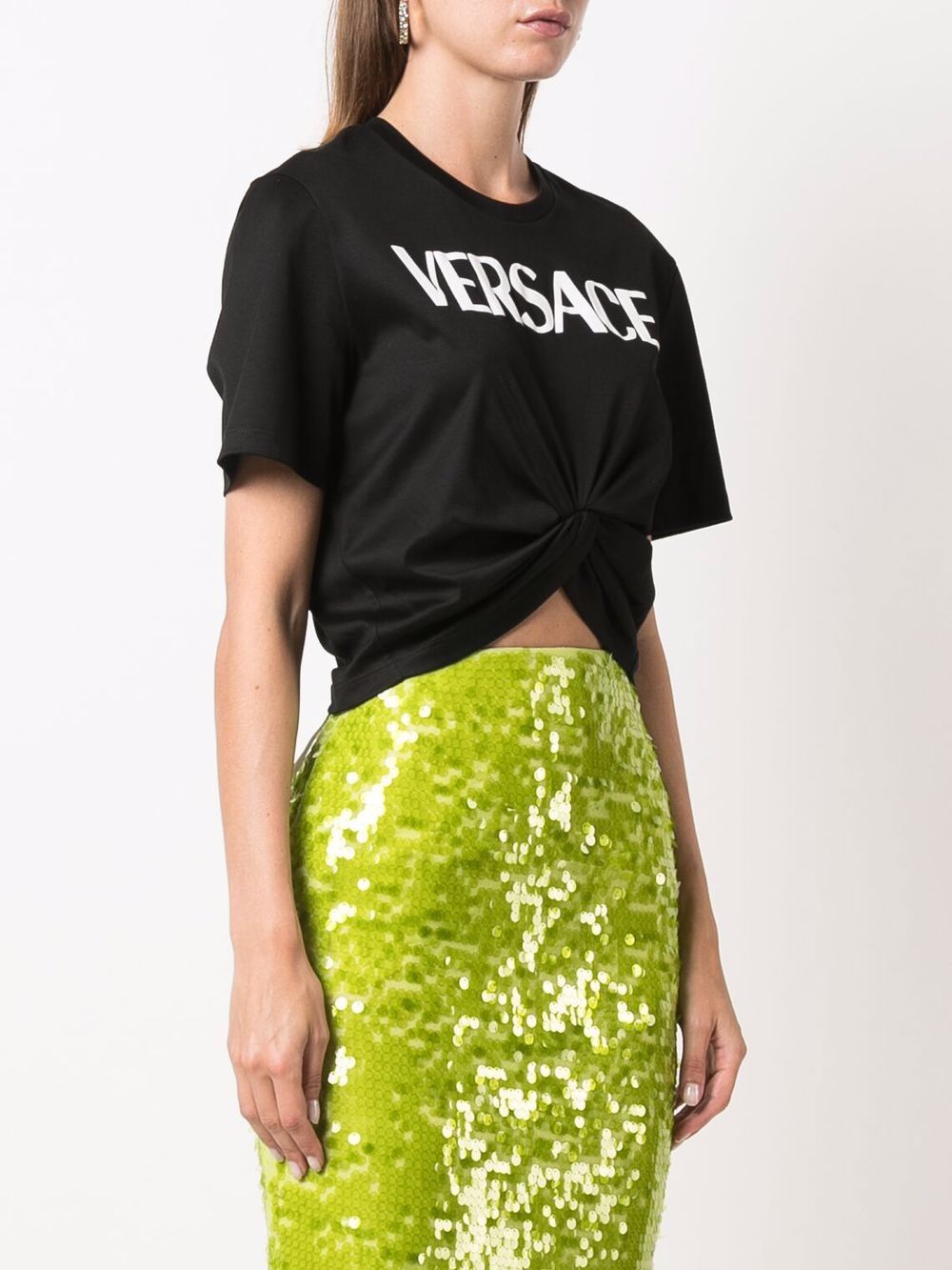фото Versace присборенная футболка с декором medusa