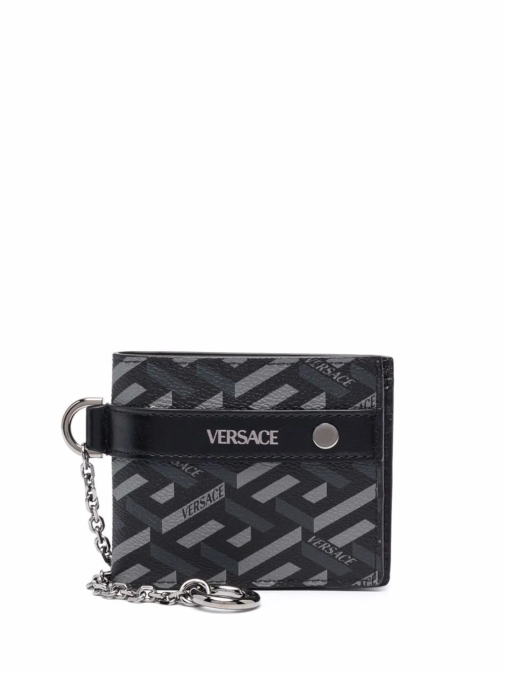 Versace La Greca Print Cardholder In Schwarz