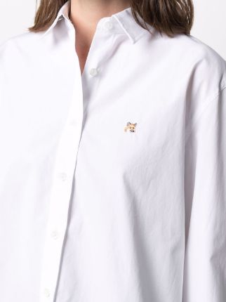 fox-patch button-up shirt展示图