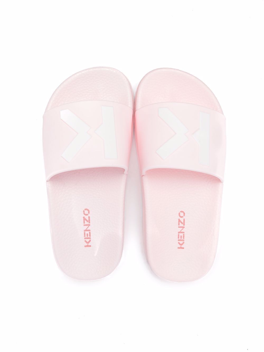 Shop Kenzo Debossed-logo Flat Slides In Rosa