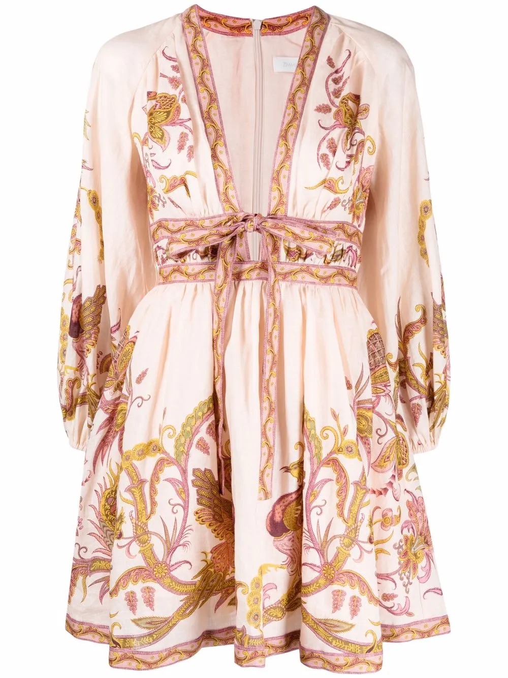 ZIMMERMANN Cassia bird-print Minidress - Farfetch