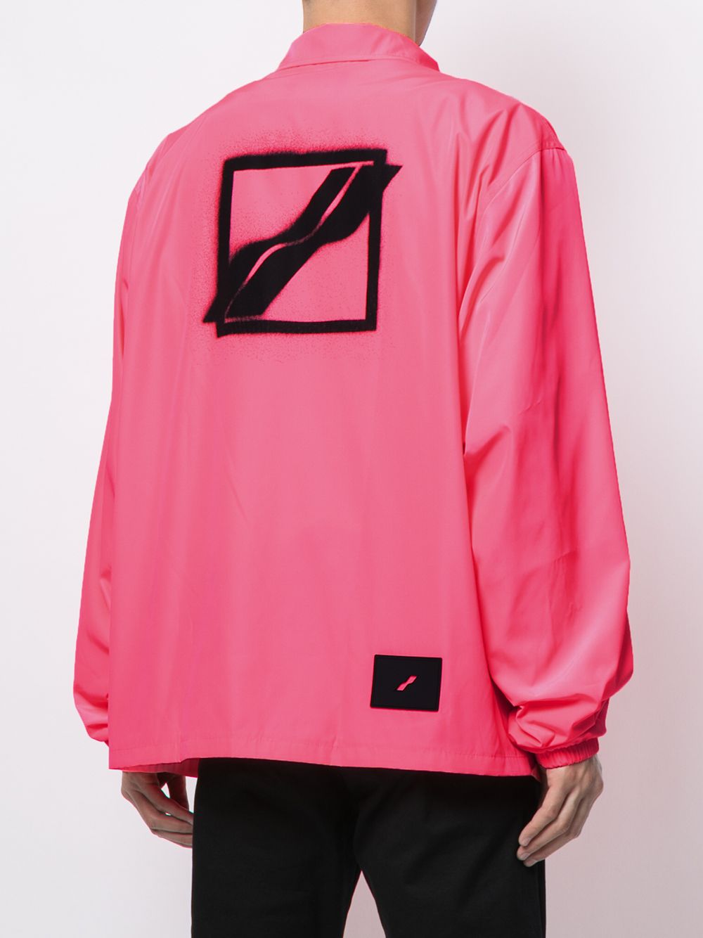 Shop We11 Done Logo-print Shirt Jacket In Pink