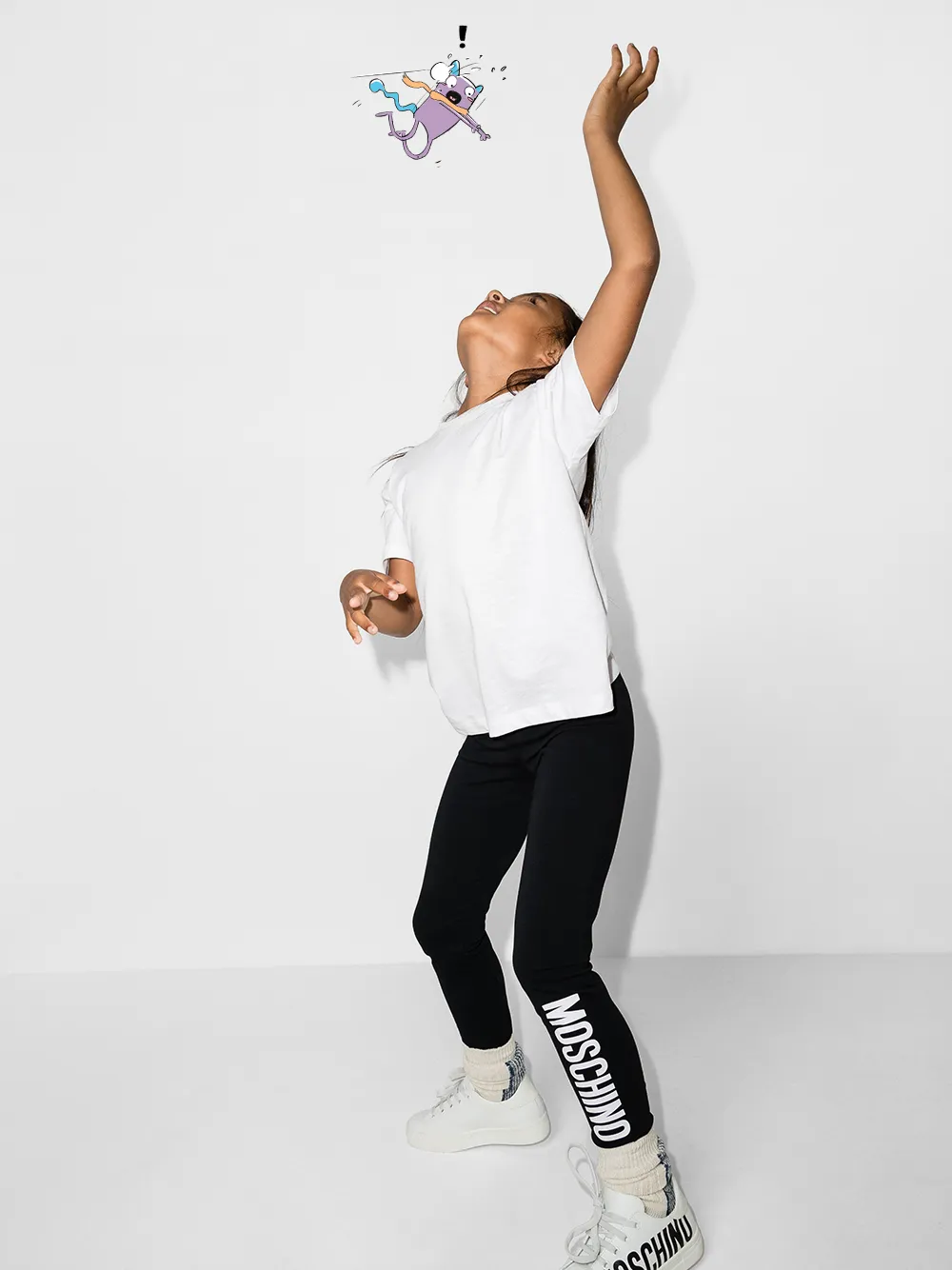 Image 2 of Moschino Kids logo print leggings