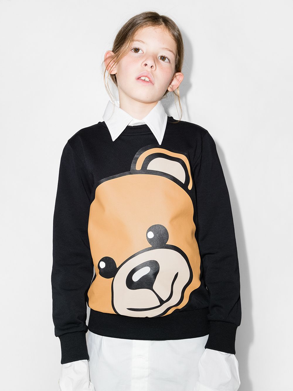 фото Moschino kids толстовка с круглым вырезом и принтом teddy bear