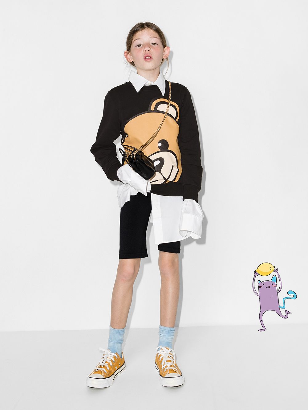 фото Moschino kids толстовка с круглым вырезом и принтом teddy bear