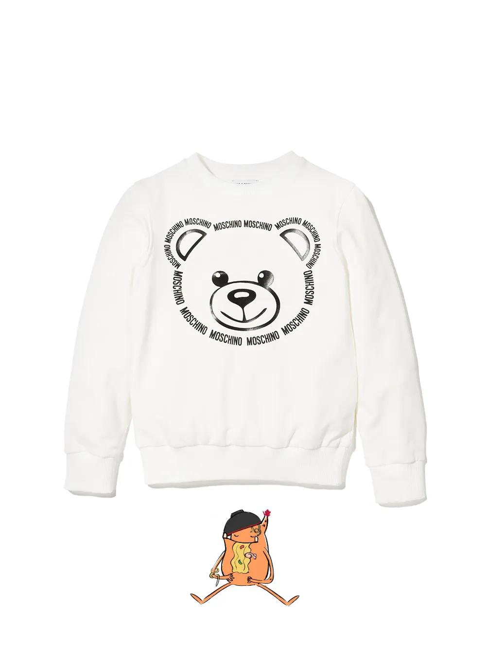 фото Moschino kids толстовка с круглым вырезом и принтом teddy bear