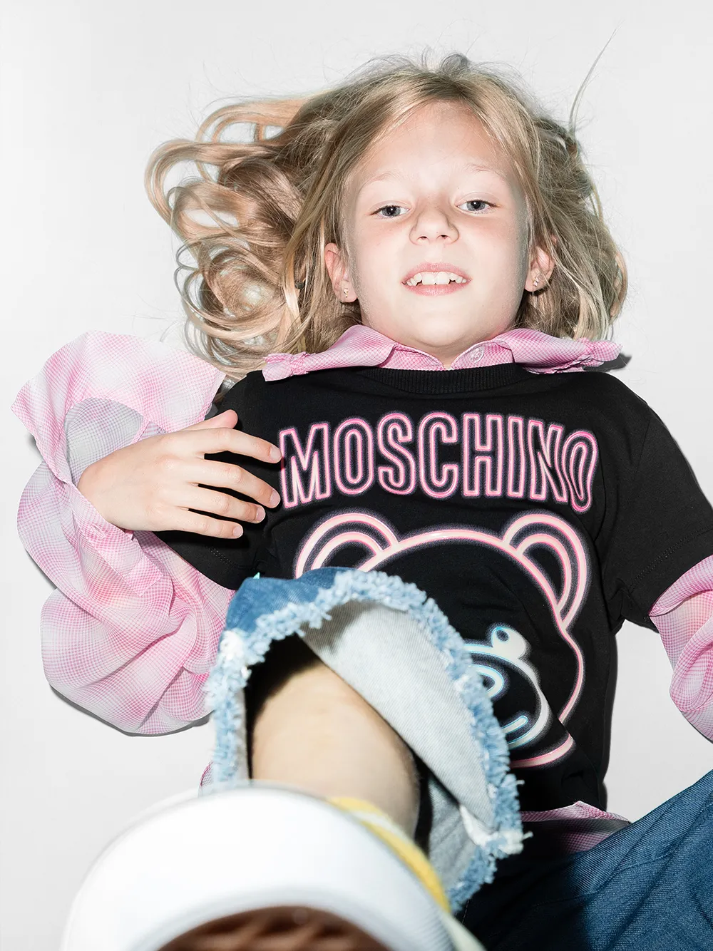 фото Moschino kids футболка с принтом neon teddy
