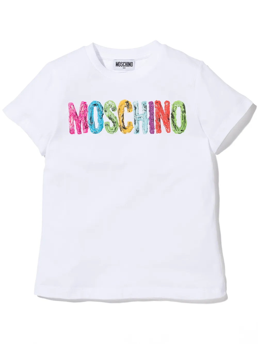 

Moschino Kids textured logo print T-shirt - White