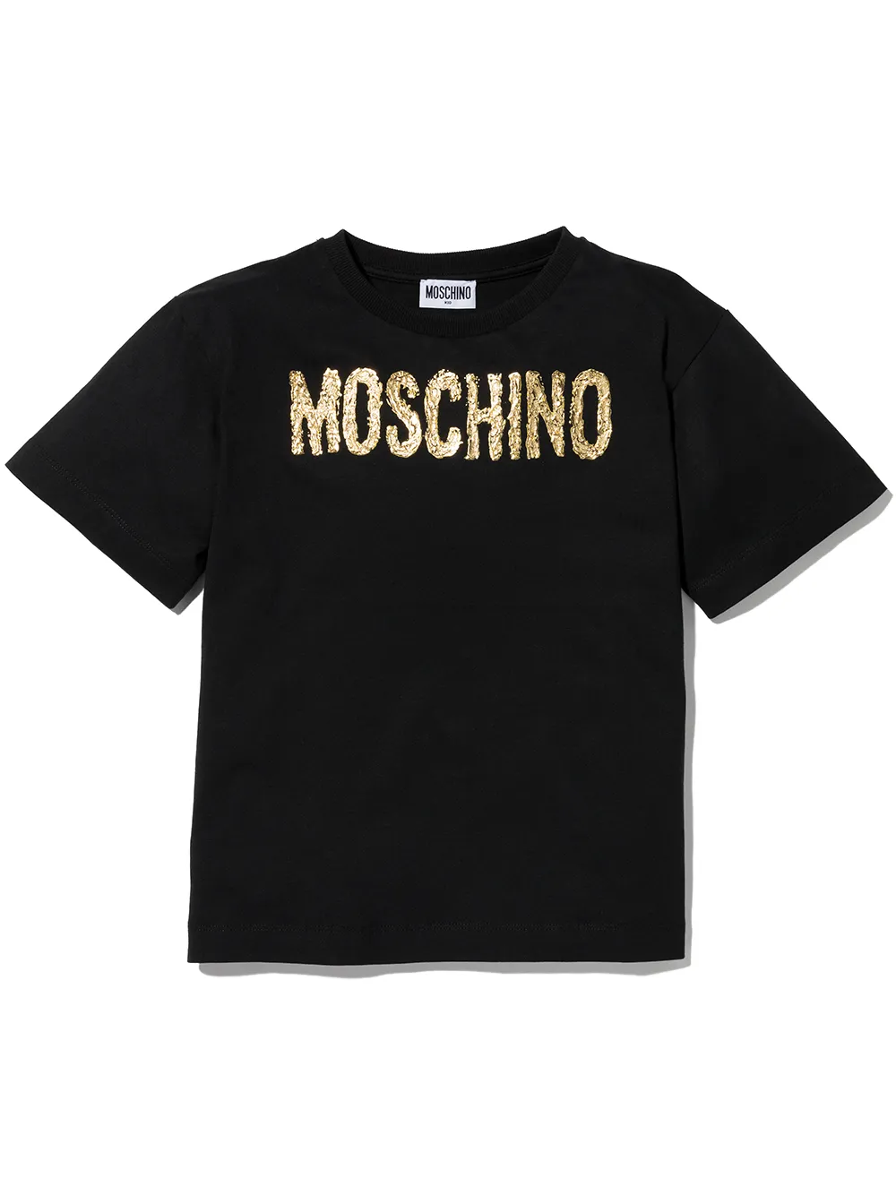 фото Moschino kids футболка с блестящим логотипом
