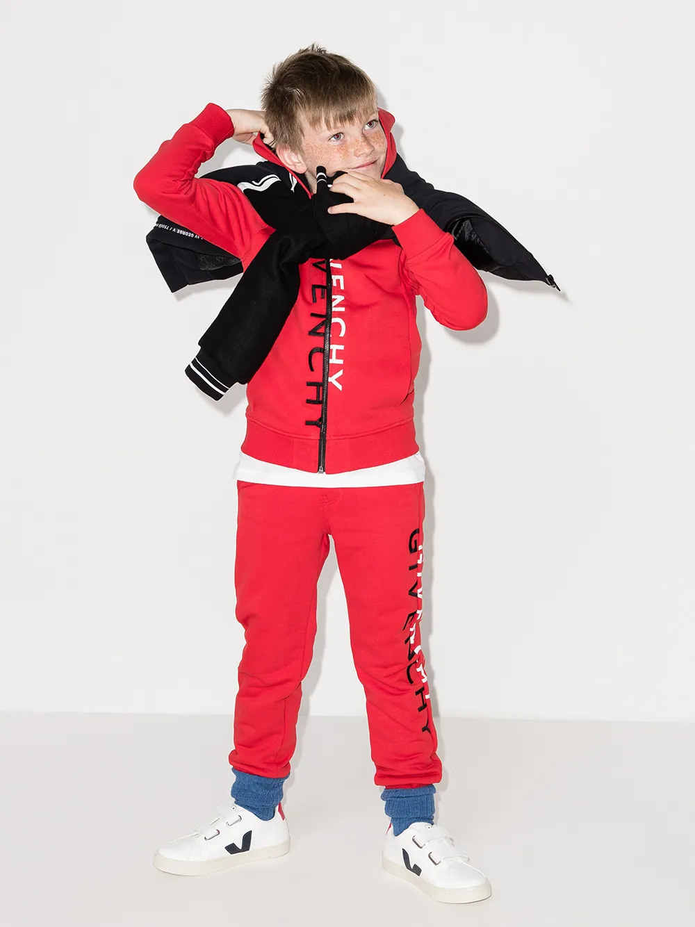 الصورة 2 من Givenchy Kids بنطال رياضي برباط وشعار الماركة مقسوم