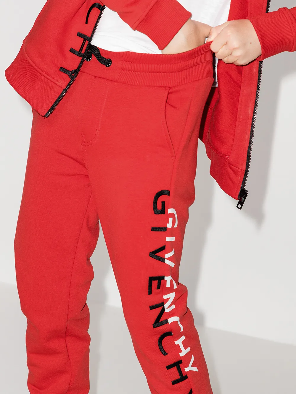 фото Givenchy kids спортивные брюки с кулиской и логотипом