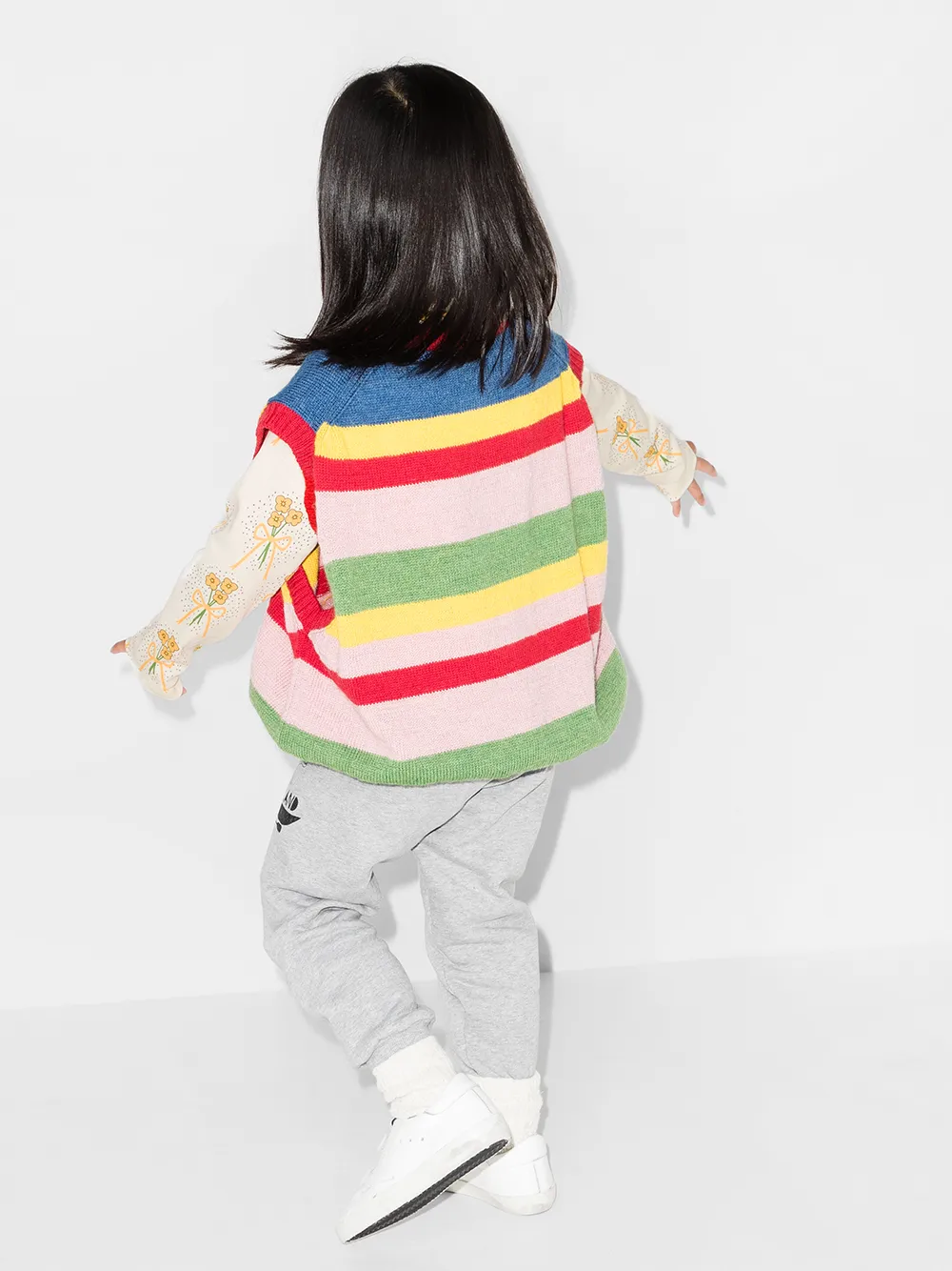 фото Mini rodini топ с высоким воротником и цветочным принтом