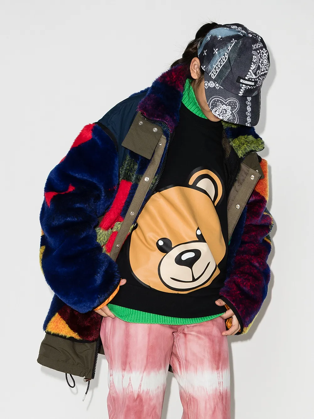 фото Moschino kids толстовка teddy с круглым вырезом