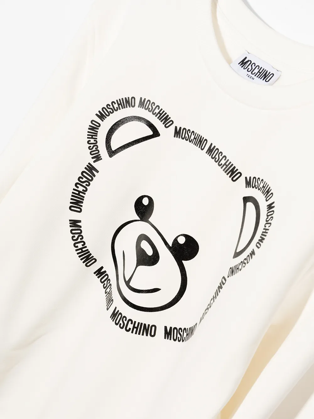 фото Moschino kids толстовка с круглым вырезом и принтом teddy bear