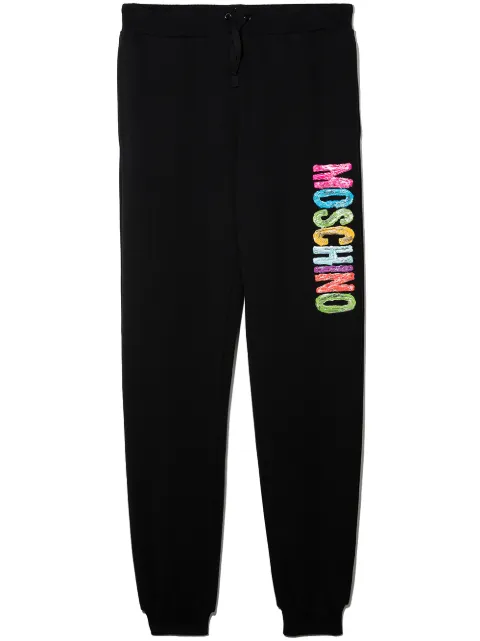 Moschino Kids بنطال رياضي بطبعة شعار الماركة