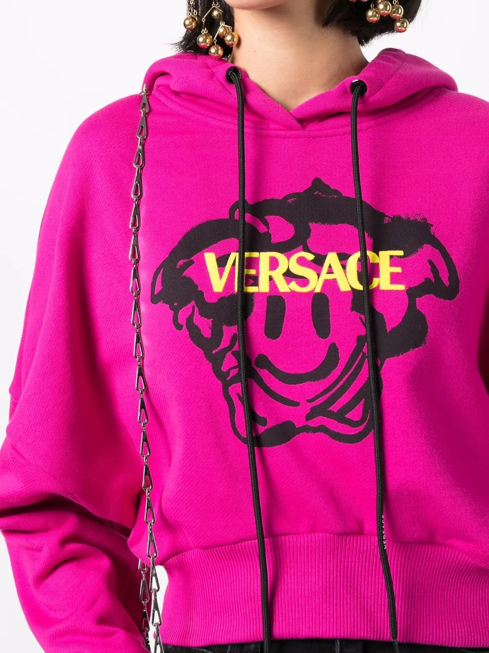 фото Versace укороченное худи с принтом medusa smile