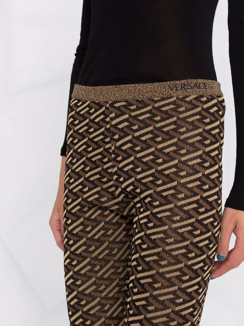 фото Versace брюки вязки интарсия с узором