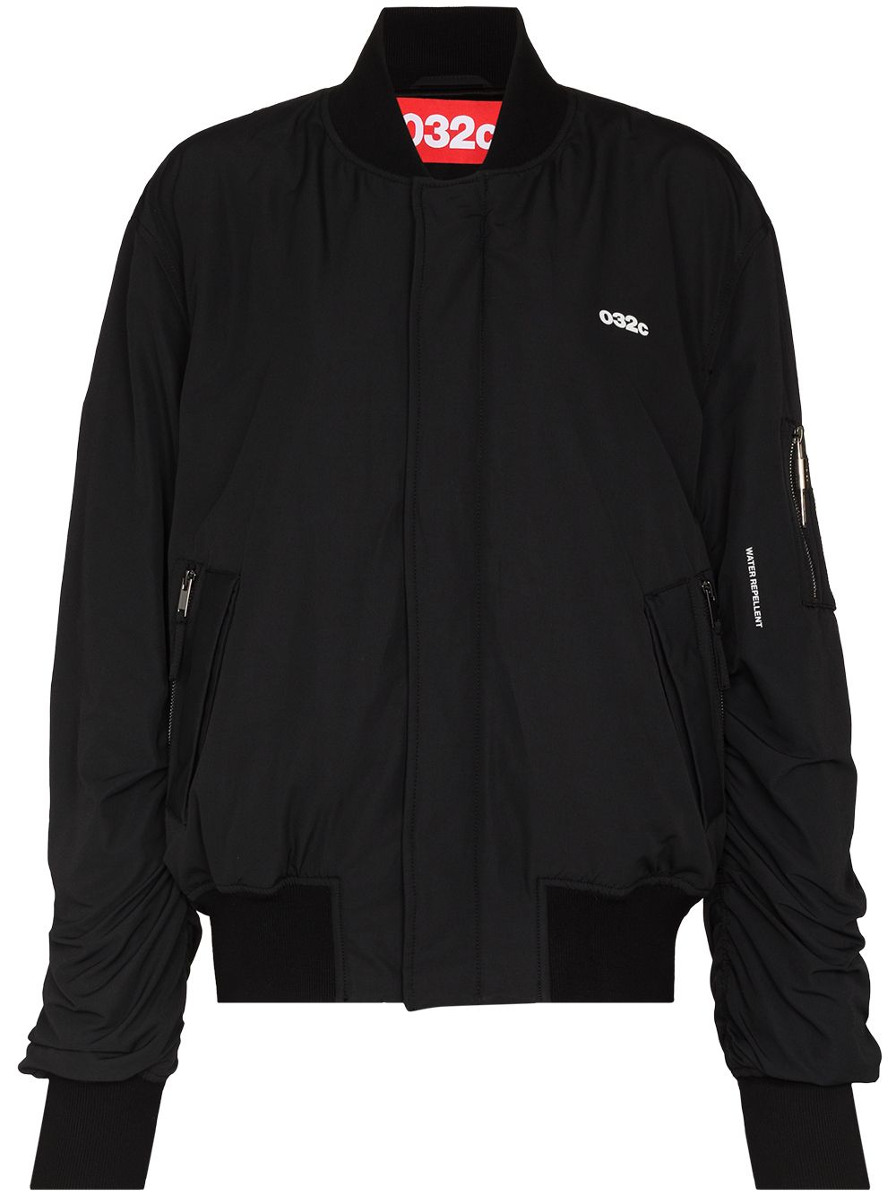 032c Maria Logo-print Bomber Jacket In Black