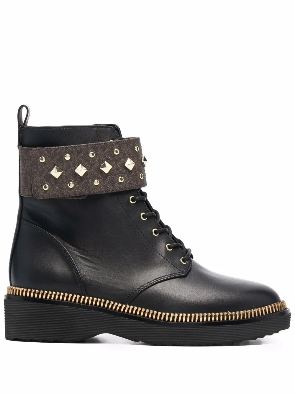 Image 1 of Michael Michael Kors Haskell studded logo leather boots