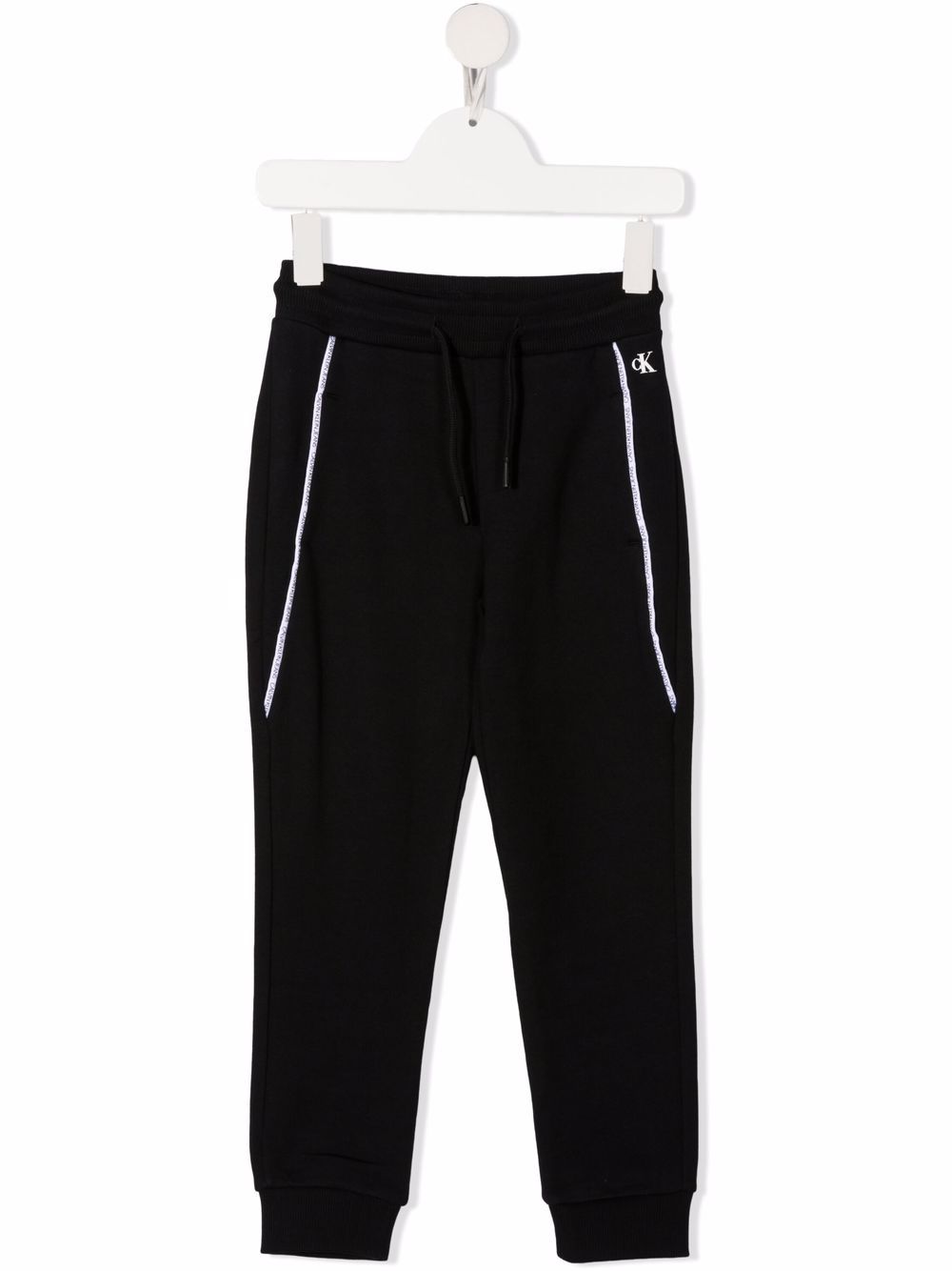 Calvin Klein Logo-print Cotton Joggers In Schwarz