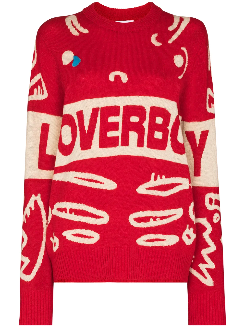 Image 1 of Charles Jeffrey Loverboy Loverboy logo intarsia wool-blend jumper