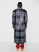 Charles Jeffrey Loverboy Trench coat xadrez tartan com abotoamento duplo