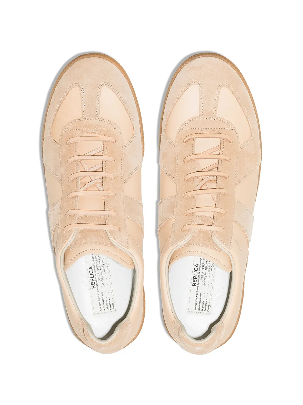 Shop Maison Margiela Replica Low-top Leather Sneakers In Nude