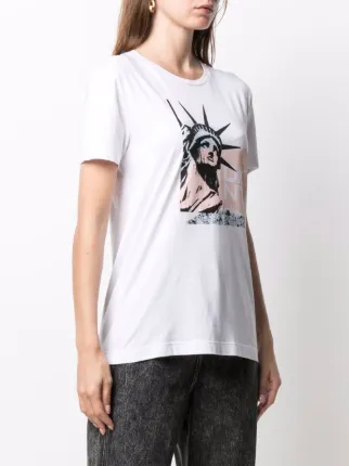 short-sleeved graphic-print T-shirt展示图